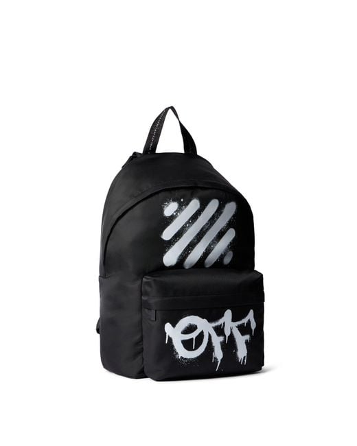 Off-White c/o Virgil Abloh Black Logo Printed Zip-Up Backpack for men