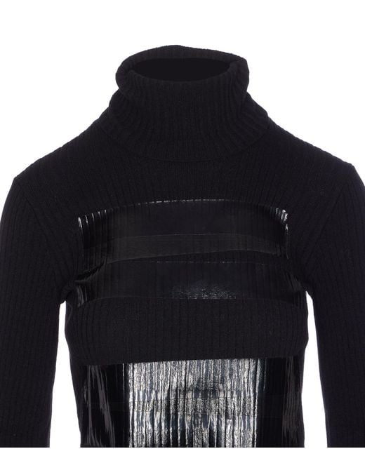MM6 by Maison Martin Margiela Black Turtleneck Knit Sweater