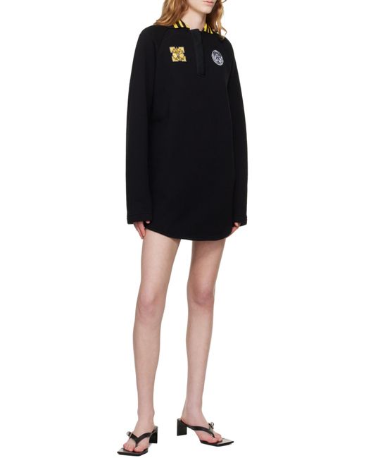 Off-White c/o Virgil Abloh Blue Patch Detailed Long-Sleeved Dress