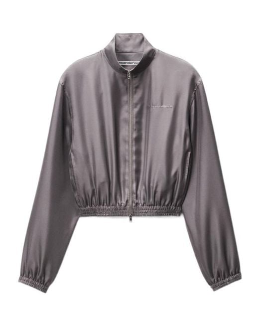 Alexander Wang Gray Zip-Up Track Jacket