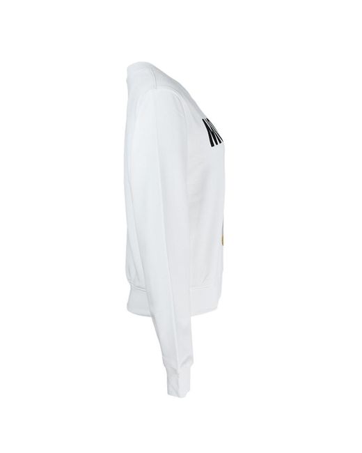 Moschino White Teddy Mirror Crew-Neck Sweatshirt