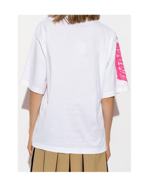 Marni Pink All-Over Printed Crewneck T-Shirt