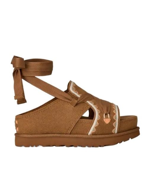 Ugg Brown Goldenstar Hi Artistitch Sandals