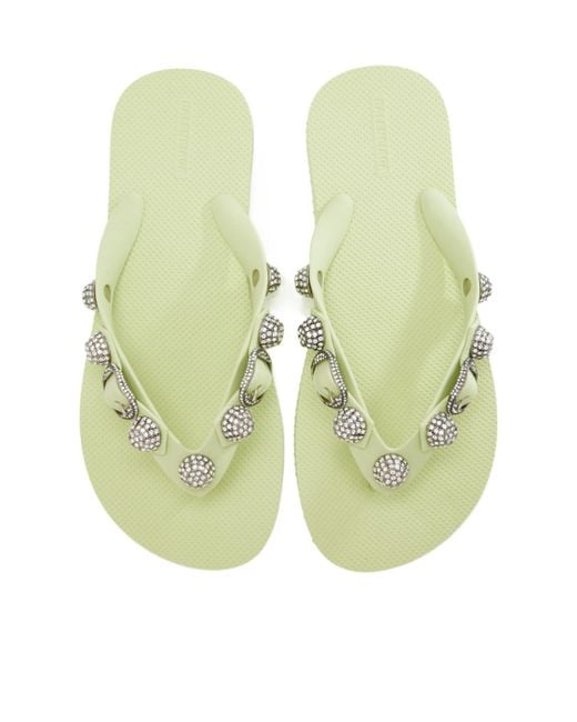 Balenciaga Green Cagole Thong Sandals