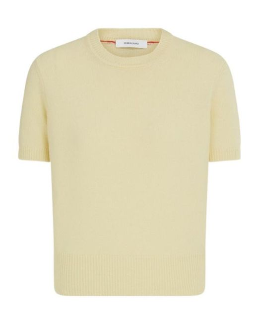 Ferragamo White Cashmere T-Shirt