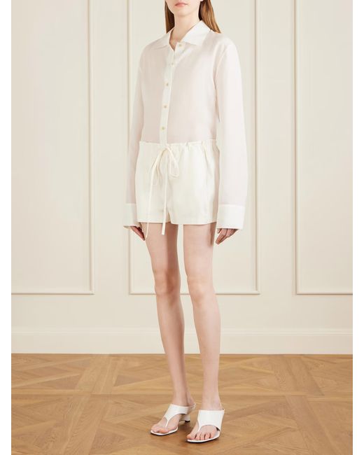 Khaite White Jaylin Cotton And Silk-Blend Shirt