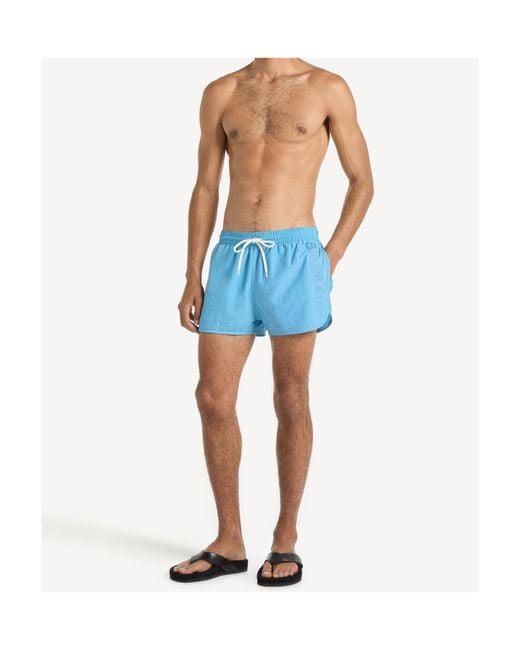 Balmain Blue Embroidered Swim Shorts for men
