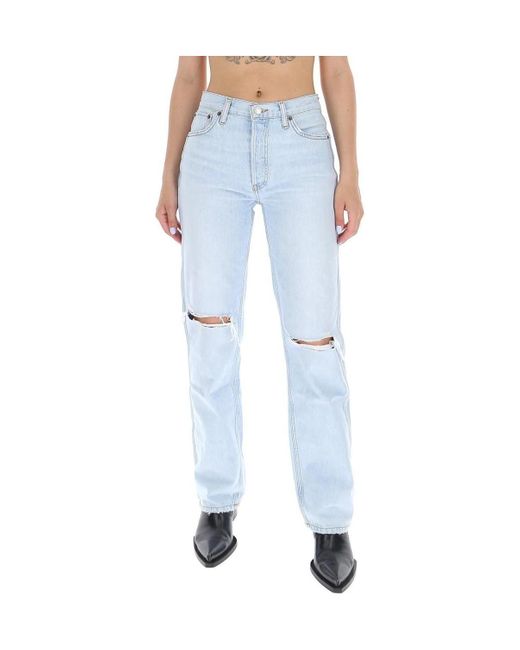 Re/done Blue '90S Bleached High-Rise Jeans