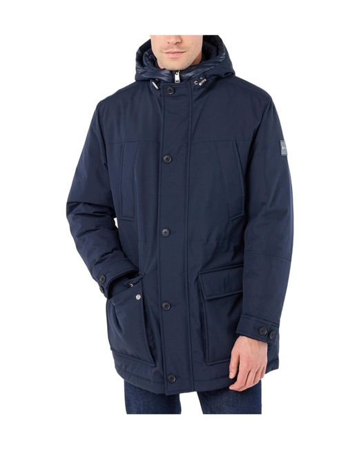 Boss Blue Hooded Long Sleeve Jacket for men