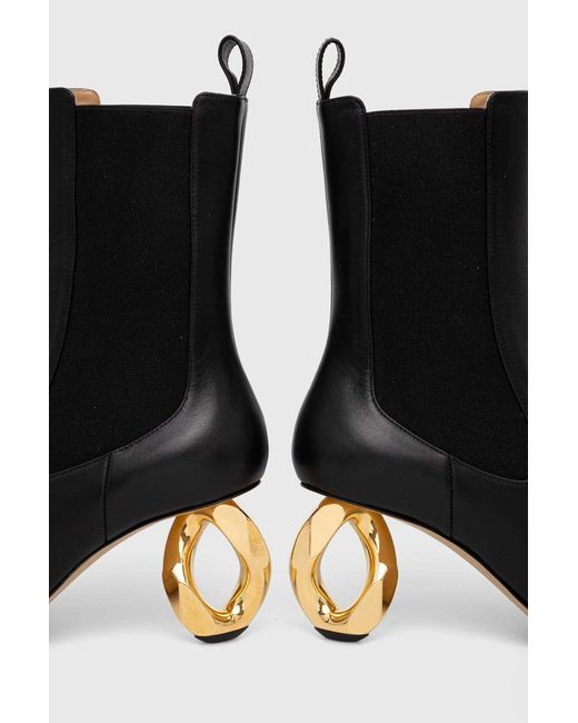 J.W. Anderson Black Square-Toed Short Boots