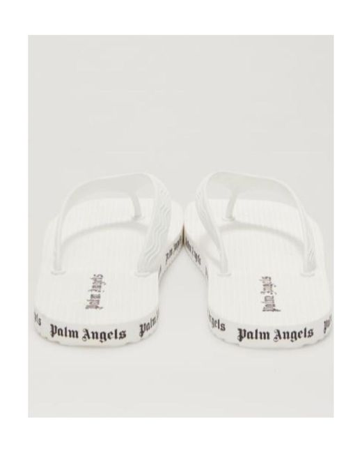 Palm Angels White Logo Printed Flop Flips