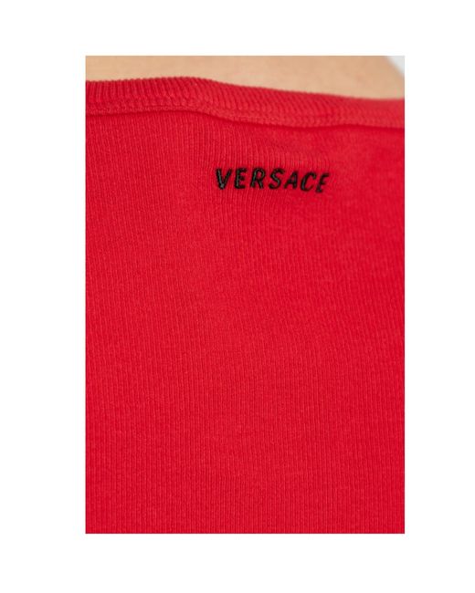 Versace Red Logo Loungewear T-Shirt for men