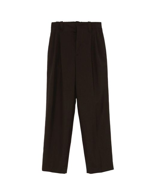 Marni Black Pleat-Detail Trousers
