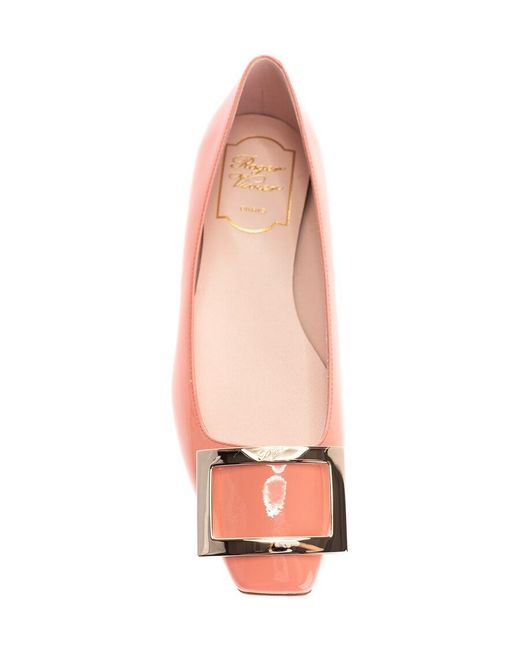 Roger Vivier Pink Flat-Bottomed Shallow Mouth Ballet Shoes