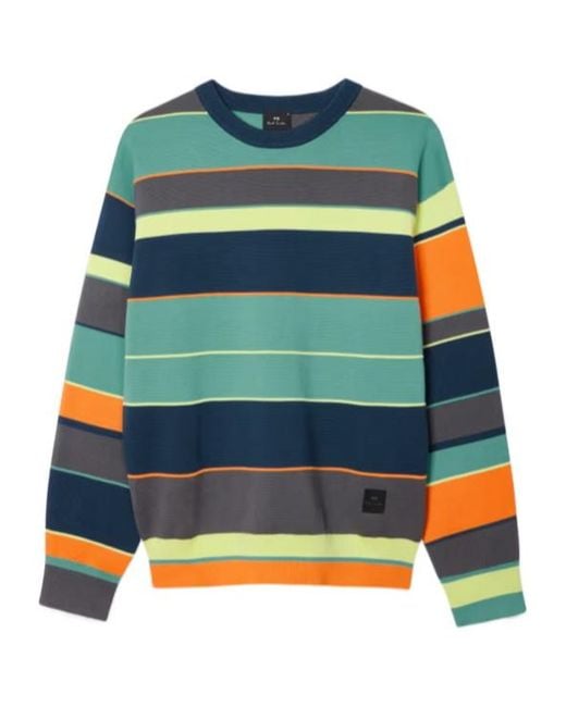 Paul Smith Blue Striped Knitted Sweater for men
