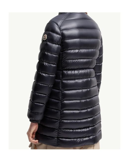 Moncler Blue Genet Long Zip-Up Padded Jacket