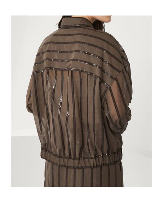 Brunello Cucinelli Brown Dazzling Embroidery Jacket