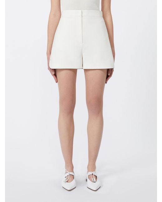 Max Mara White Double-Faced Cotton Canvas Shorts