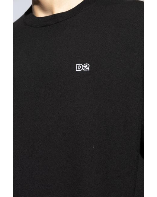 DSquared² Black D2 Crewneck Pullover for men