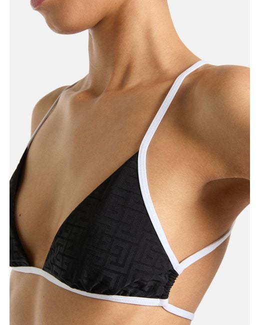 Balmain White Monogram Lycra Swimsuit