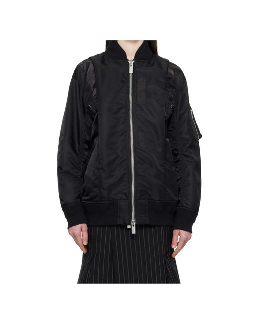 Sacai Blue Nylon Twill Bomber Jacket