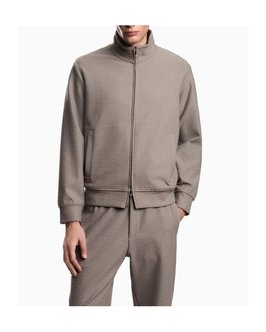 Emporio Armani Brown Full-Zip Sweatshirt for men
