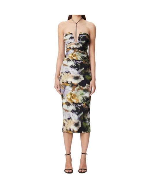 Amazuìn Multicolor Floral Pattern Midi Dress