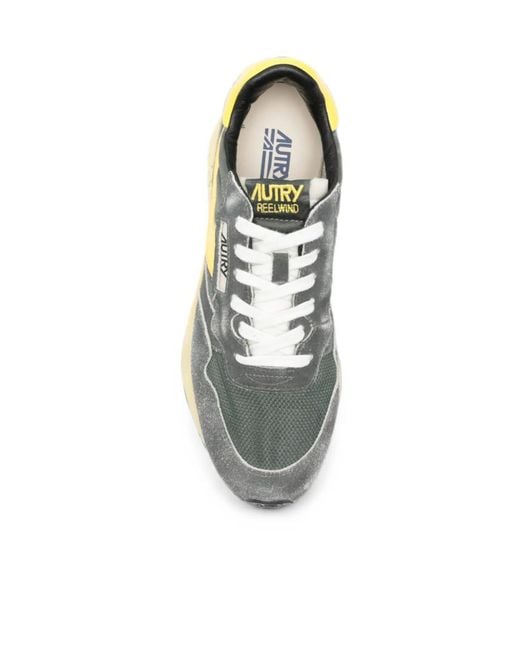 Autry Yellow Reelwind Low-Top Sneakers for men