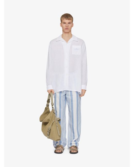 Givenchy Blue 4G Striped Pants for men