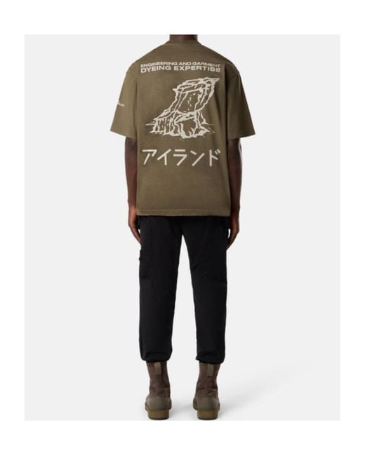 Stone Island Green Graphic Printed Crewneck T-Shirt for men