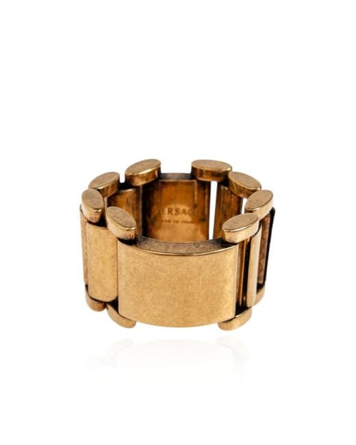 Versace Metallic Link Ring for men