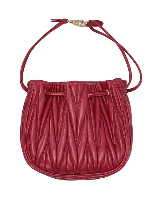 Miu Miu Red Drawstring Clutch Bag