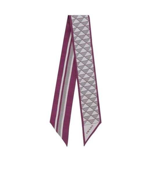 Prada Red Pattern-Printed Scarf