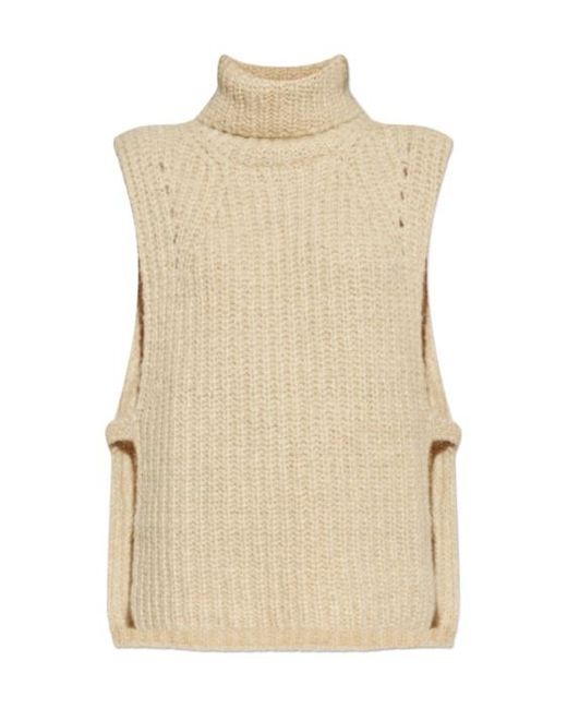 Isabel Marant Natural High-Neck Knitted Vest