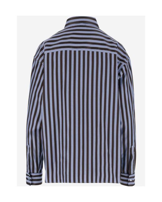 Etro Blue Striped Button-Up Shirt