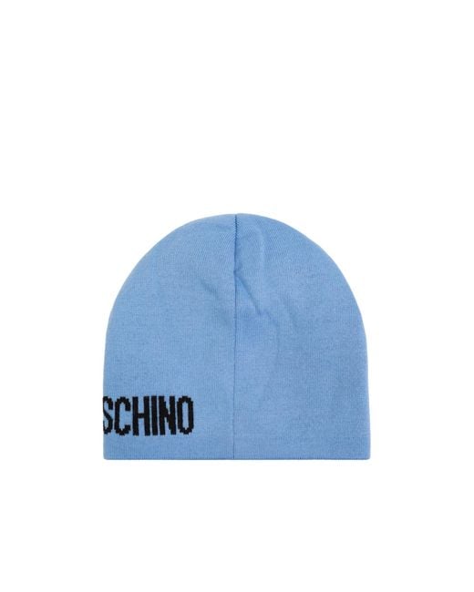Moschino Blue Teddy Bear Beanie for men
