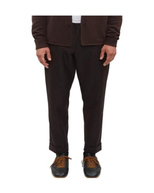 Dries Van Noten Black Belt-Loop Casual Pants for men