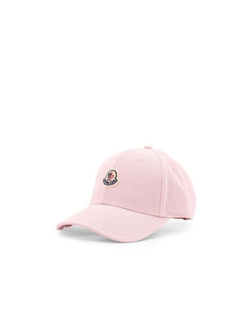 Moncler Pink Logo Patch Curved Peak Baseball Cap