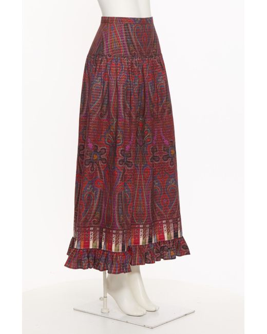Valentino Red Floral Skirt
