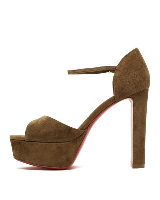 Christian Louboutin Metallic Ankle-Strap Platform Sandals