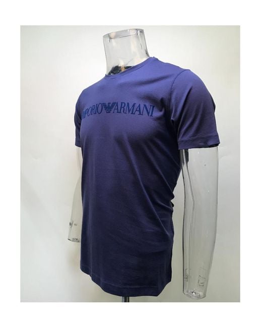 Emporio Armani Blue Logo T-Shirt for men