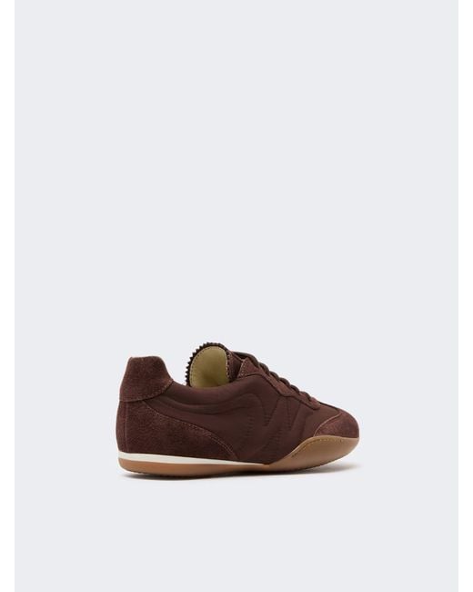Weekend by Maxmara Brown Technical Fabric And Split-Leather Flat Trainers