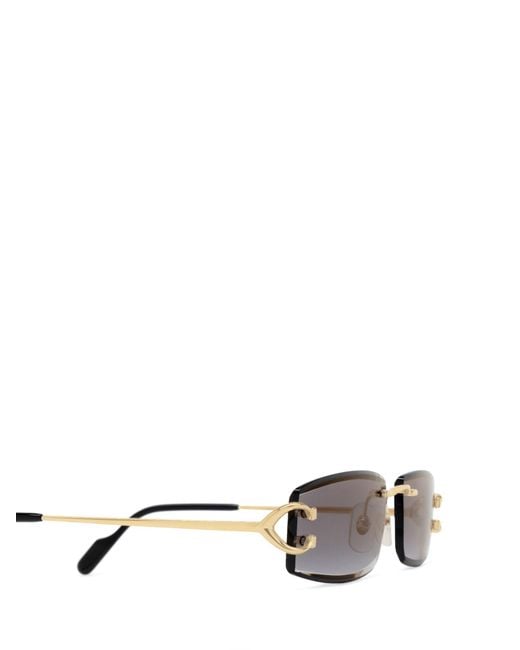 Cartier White Rectangular Frame Sunglasses for men