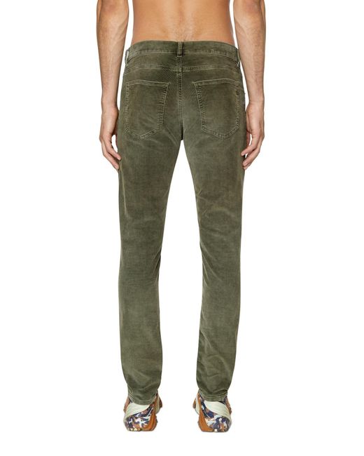 DIESEL Green Slim Ribbed Pants for men