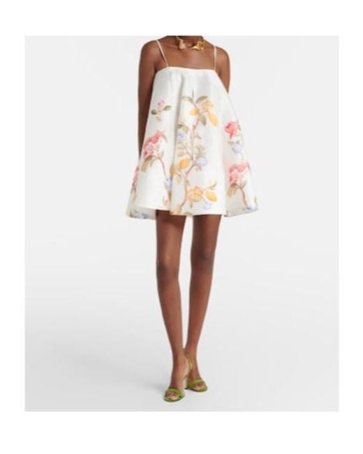 Leo White Caitlin Floral Linen-Blend Minidress