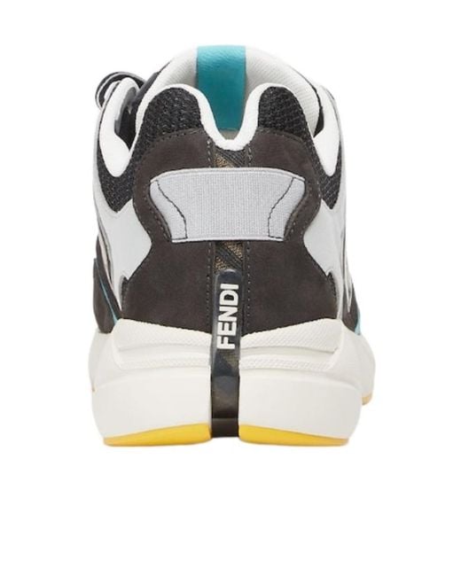 Fendi Multicolor Faster Ff-Embossed Detailed Low-Top Sneakers for men