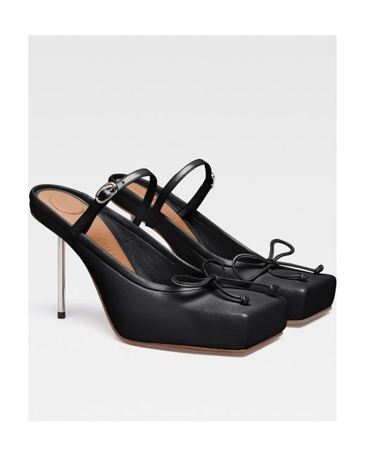 Jacquemus Black Square Toe High Heels