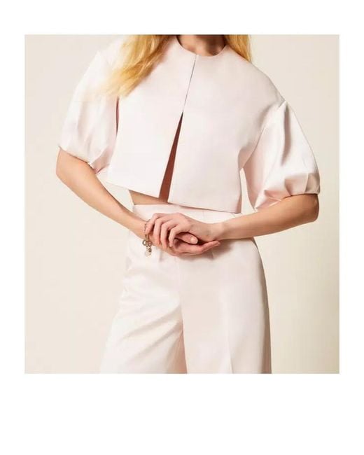 Twinset Natural Duchesse Cropped Jacket