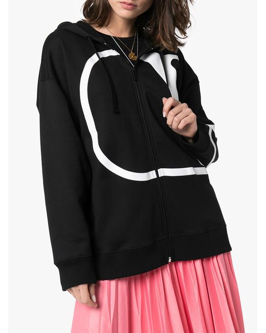 Valentino Black Vlogo Zipped Hoodie