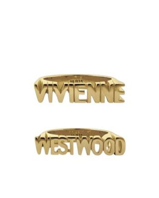 Vivienne Westwood Metallic Set Of Two Rings